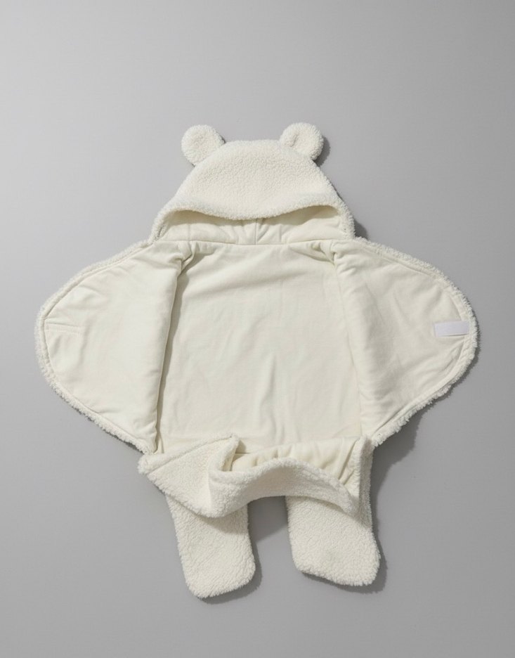 Peluş Welsoft Kumaş Astarlı 0-12Ay Bebek Kundak Battaniye - Görsel 3