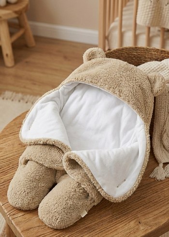 Peluş içi Pamuk Astarlı Bebe Kundak Battaniye | Çok Amaçlı - Görsel 3