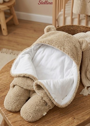 Peluş Wellsoft Kumaş Organik Pamuk Astarlı Kışlık Bebe Tulum - Görsel 2