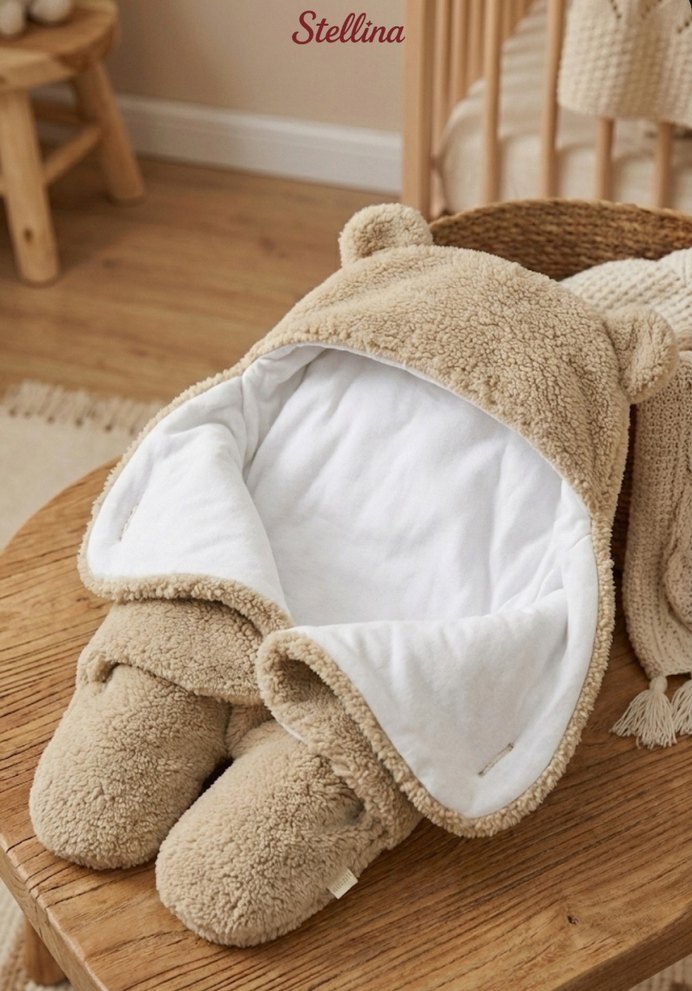 Peluş Wellsoft Kumaş Organik Pamuk Astarlı Kışlık Bebe Tulum - Görsel 2