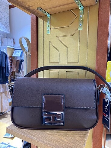 Silver & Polo 1179 Kadın Omuz Çantası Rugan Kahve