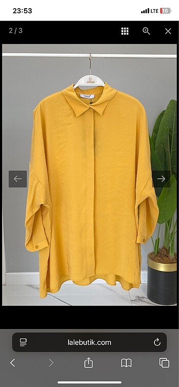 Nuss Oversize Gömlek Tunik 3001 Sarı