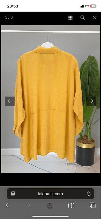Diğer Nuss Oversize Gömlek Tunik 3001 Sarı