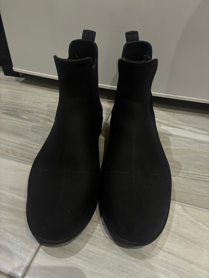 Siyah Kadın Dolgu Topuklu Kauçuk Bot - Görsel 3