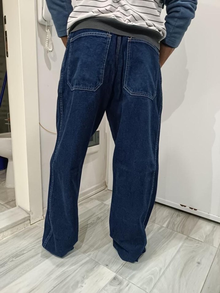 Gevşek Kesim Lacivert Kadın Jean - Görsel 3