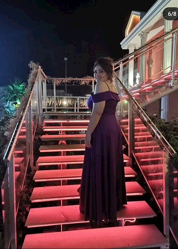 Mor Uzun Abiye Elbise - Görsel 3