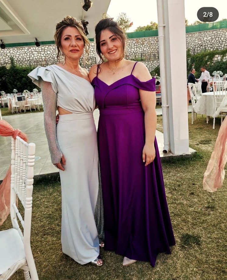 Mor Uzun Abiye Elbise - Görsel 2