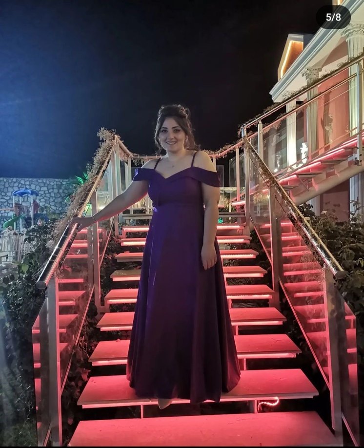 Mor Uzun Abiye Elbise - Görsel 5