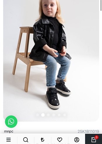 Gerçek deri Kız Çocuk Siyah Cırtlı Bot - Görsel 2