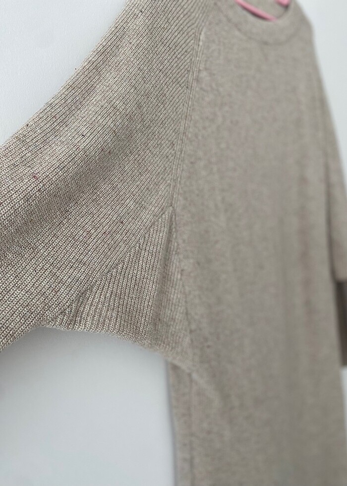 Dilvin Bisiklet yaka Yarasa Yırtmaçlı Elbise - Görsel 5