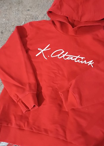Kırmızı Kapüşonlu Erkek Sweatshirt - Görsel 3