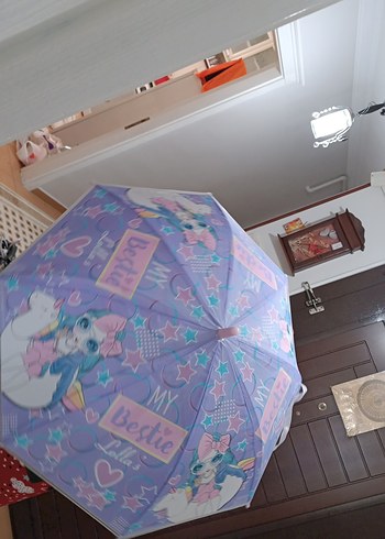 Mor Pastel Pilili Kadın Şemsiye