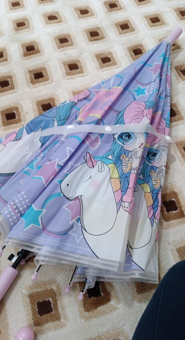 Mor Pastel Pilili Kadın Şemsiye - Görsel 4