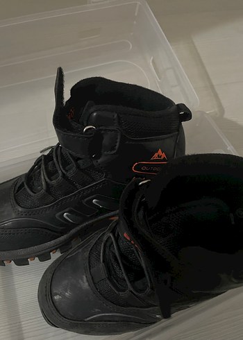 32 Beden Erkek Çocuk Siyah Biker Bot Velcro