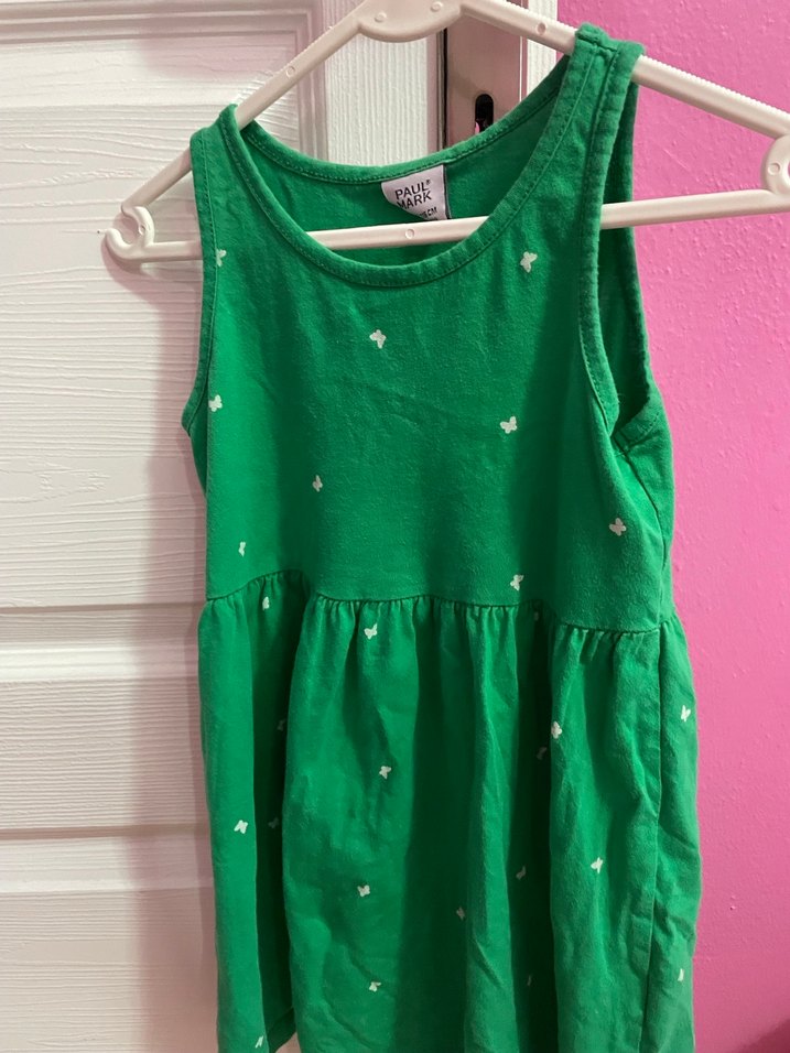 Kolsuz Yeşil Kız Çocuk Elbisesi - Görsel 4