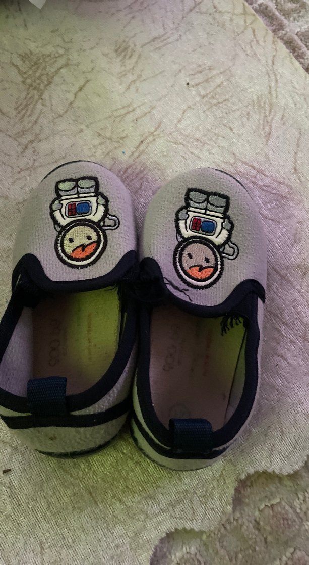 Gri Erkek Çocuk Sıcak Terlikler Velcro - Görsel 2