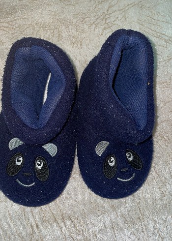 Erkek Çocuk Mavi Sıcak Örgü Terlik - Görsel 2