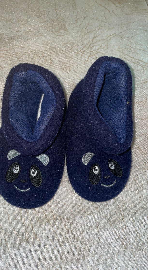 Erkek Çocuk Mavi Sıcak Örgü Terlik - Görsel 2