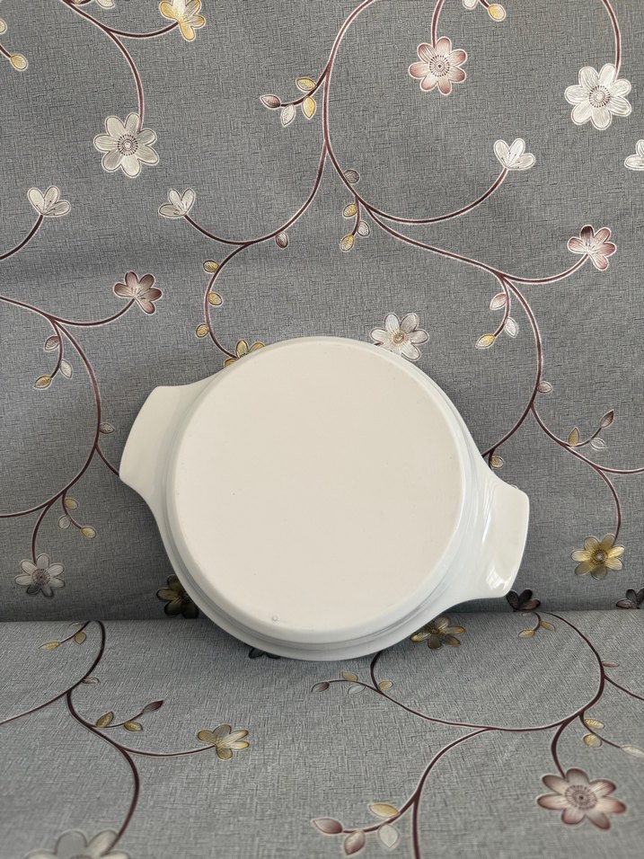 Beyaz Seramik Yuvarlak tava - Görsel 4