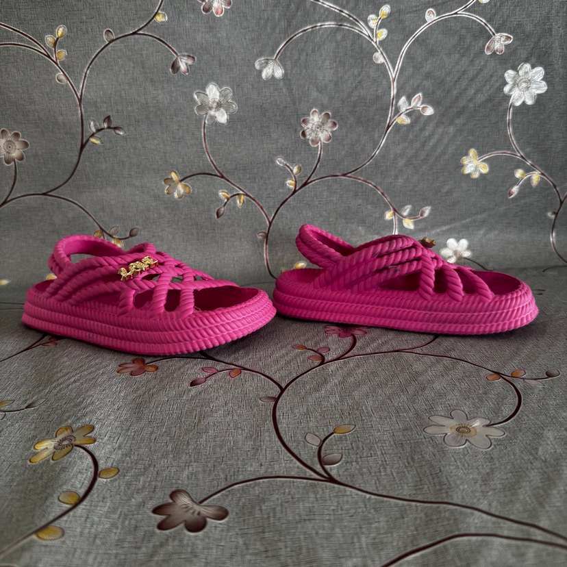 Pembe Yüksek Topuklu Bohem Kadın Sandalet - Görsel 2