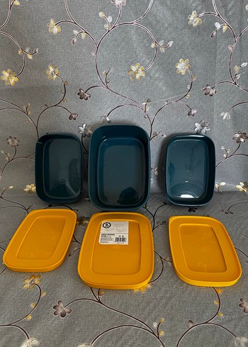 Sarı Kapaklı Mavi Saklama Kutuları Seti - Görsel 6