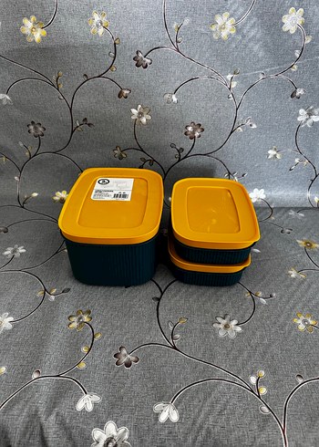 Sarı Kapaklı Mavi Saklama Kutuları Seti - Görsel 4