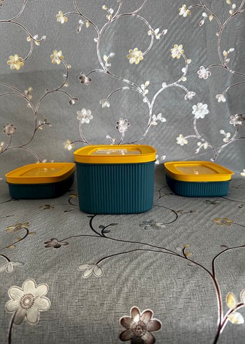 Sarı Kapaklı Mavi Saklama Kutuları Seti - Görsel 3