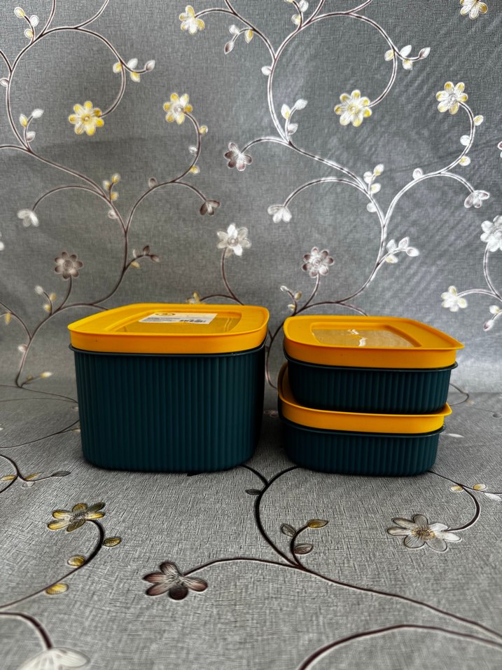 Sarı Kapaklı Mavi Saklama Kutuları Seti - Görsel 2