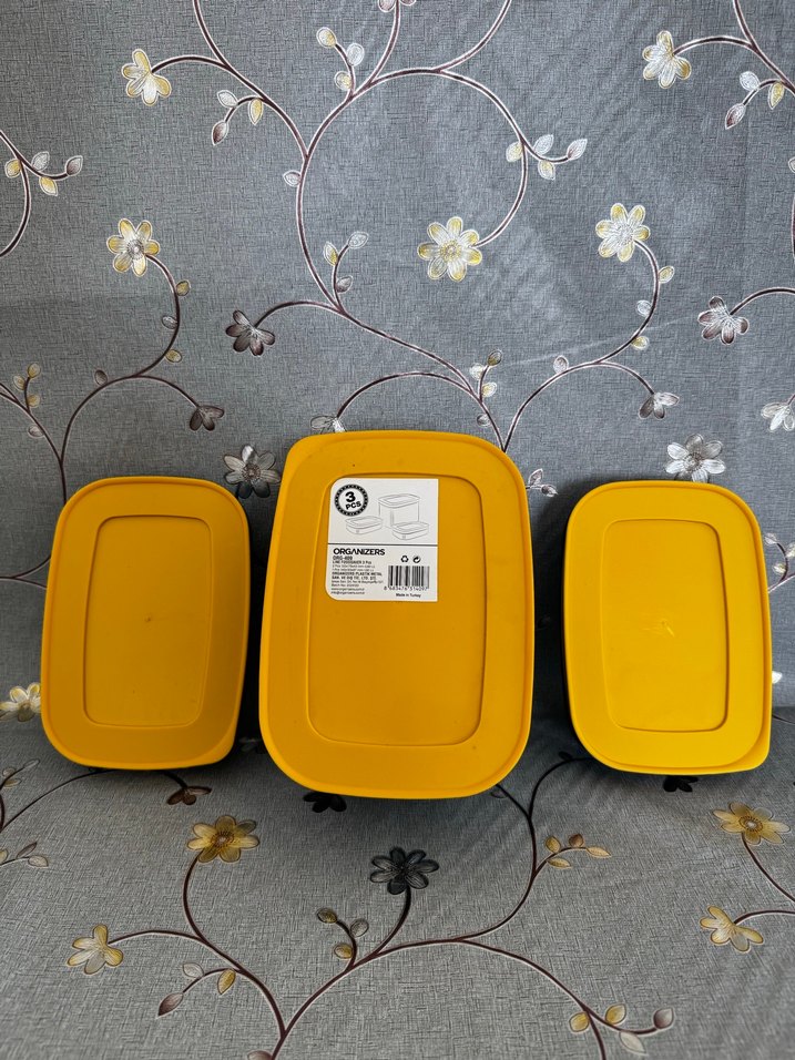 Sarı Kapaklı Mavi Saklama Kutuları Seti - Görsel 5