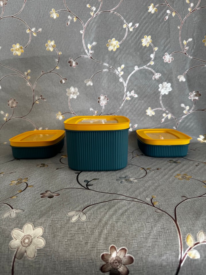 Sarı Kapaklı Mavi Saklama Kutuları Seti - Görsel 3