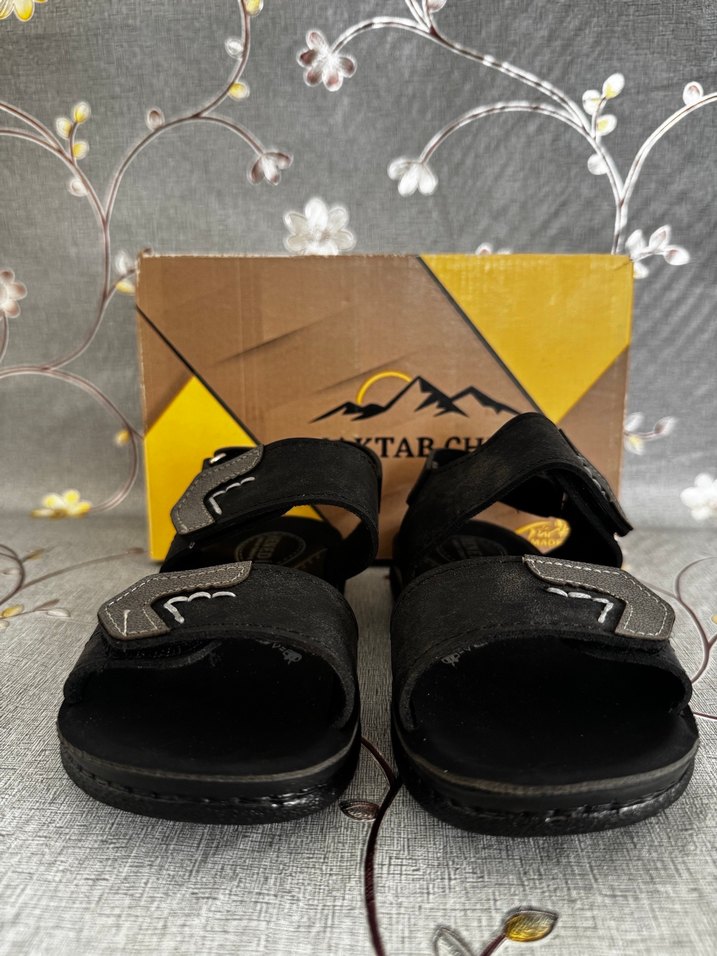 Erkek Siyah Minimalist Kayışlı Sandalet - Görsel 3