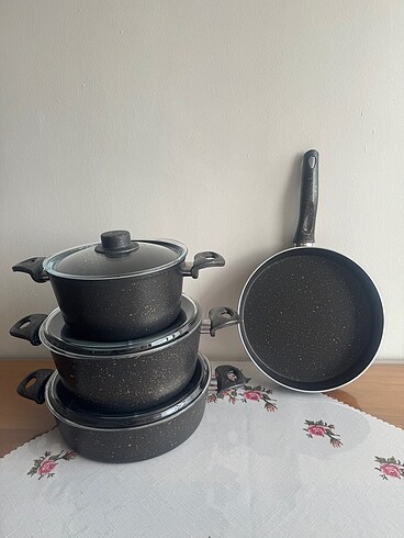  Beden 7 parça granit set