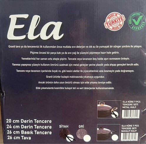 7 parça granit set