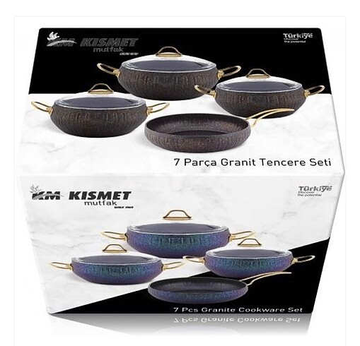 2K 7 parça granit ezme set