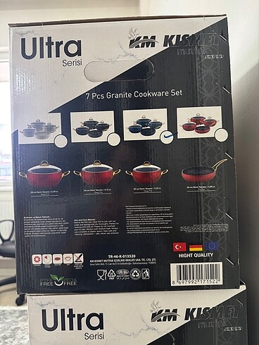 Beden kırmızı Renk 7 parça granit ezme set