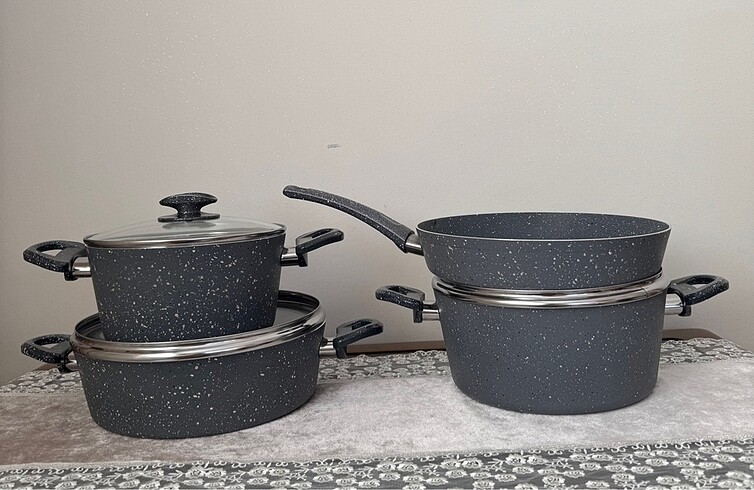  Beden 7 parça tencere granit set