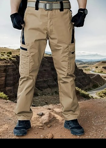 Gri Kamuflaj Desenli Kemerli Erkek Pantolon - Görsel 2