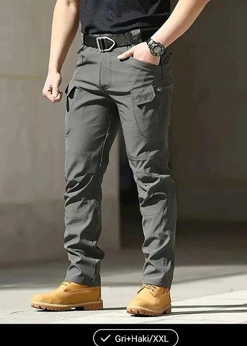 Gri Kamuflaj Desenli Erkek Kemerli Pantolon - Görsel 4