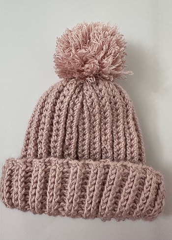 Bebek Örgü Ponponlu Bere - Görsel 2