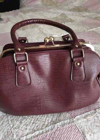 Burgundy Kadın Deri Vintage Çanta - Görsel 3