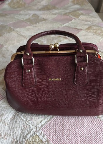 Burgundy Kadın Deri Vintage Çanta - Görsel 2