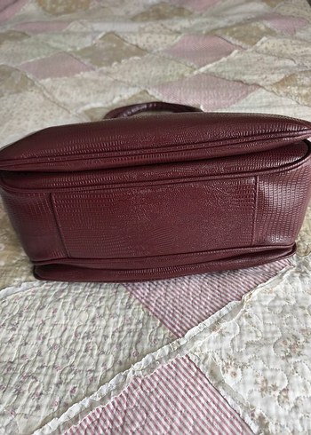 Burgundy Kadın Deri Vintage Çanta - Görsel 4