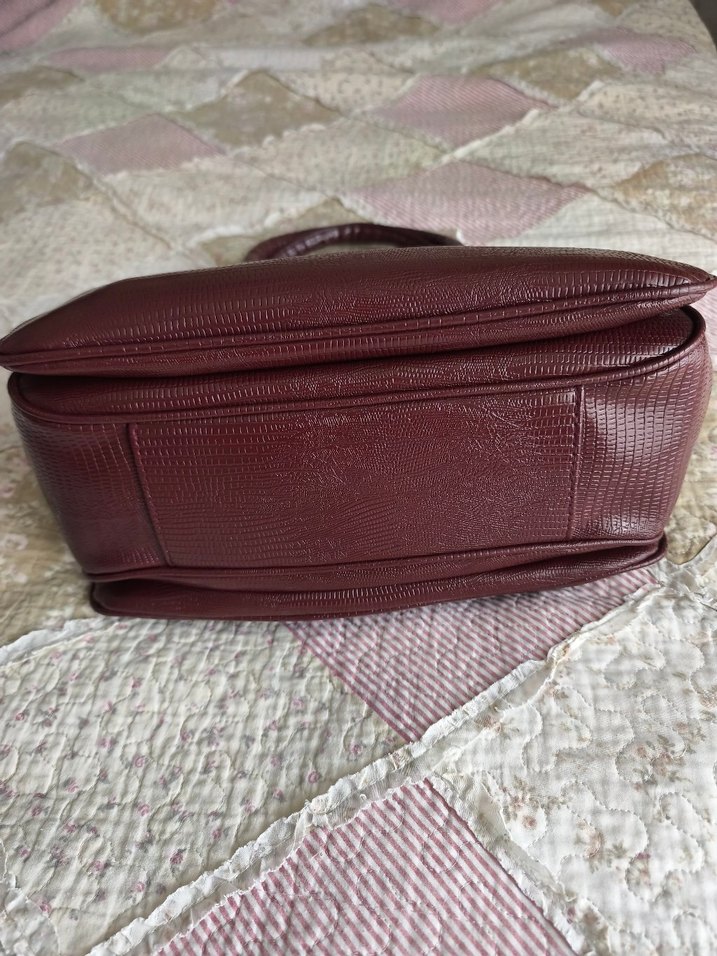 Burgundy Kadın Deri Vintage Çanta - Görsel 4