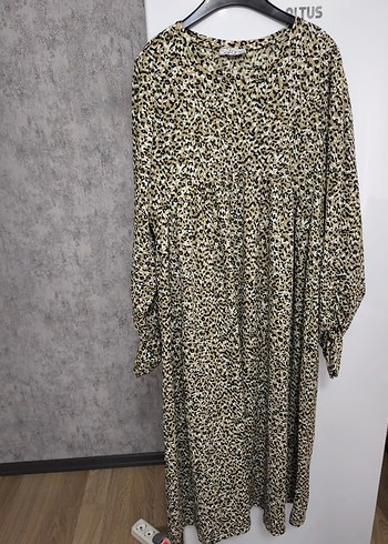 Uzun Kollu Zebra Desenli Hamile Elbisesi - Görsel 3