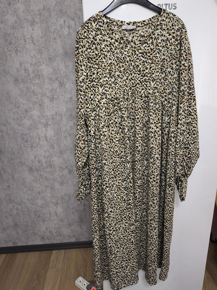 Uzun Kollu Zebra Desenli Hamile Elbisesi - Görsel 3