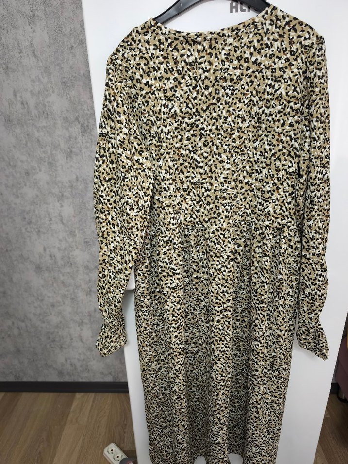 Uzun Kollu Zebra Desenli Hamile Elbisesi - Görsel 2