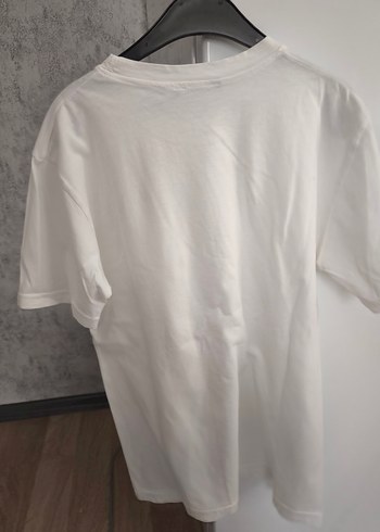 Beyaz Keten Erkek Tişört, Kısa Kollu, Rahat Kesim - Görsel 3