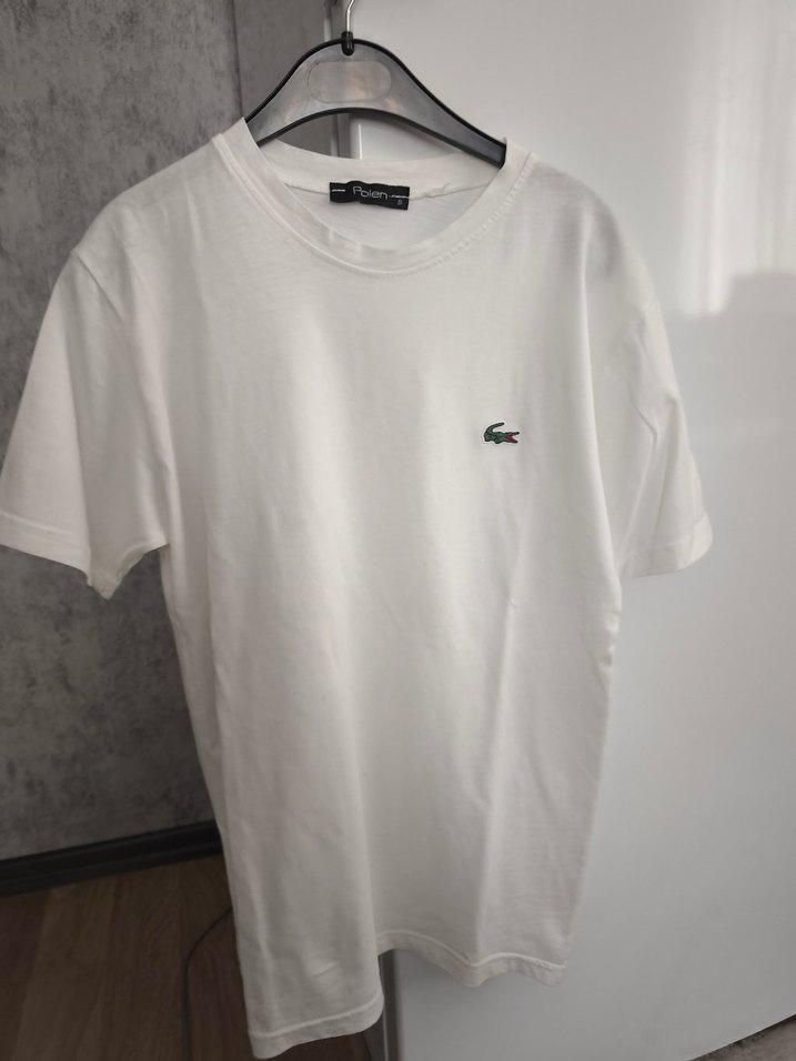 Beyaz Keten Erkek Tişört, Kısa Kollu, Rahat Kesim - Görsel 2