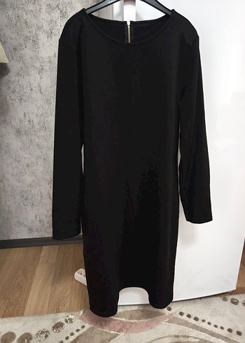 Siyah Midi Triko Elbise - Görsel 3