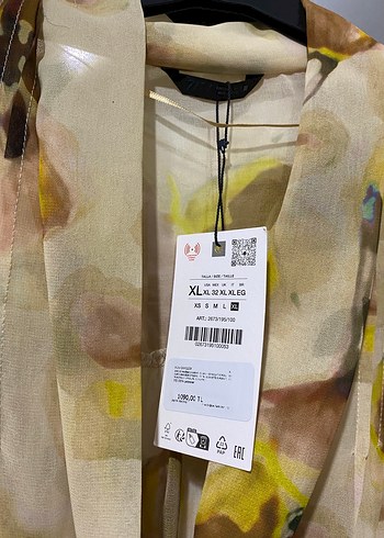 xl Beden Bej Çiçek Desenli Bohem Kadın Gömlek
